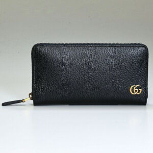Gucci Zip Long Wallet GG DOLLAR Calfskin Black
